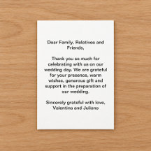 Text-Based Black and White Wedding Thank You Card