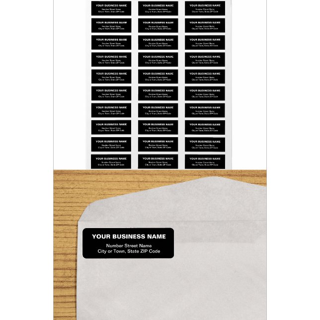 Text Based Black Business Return Address Label (Creator Uploaded)