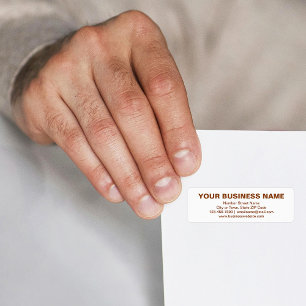 Text Based Brand in Brown on Return Address Label