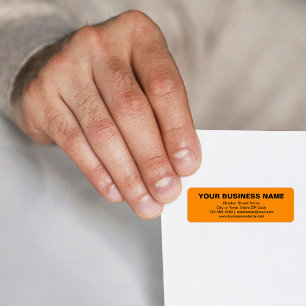Text Based Business Brand on Orange Return Address