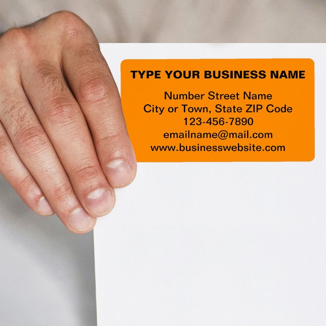 Text Based Business Brand on Orange Shipping Label (Orange shipping label with your business brand in plain text)