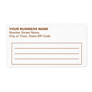 Text Based in Brown Business Shipping Label