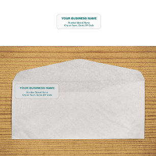 Text Based in Teal Green Business Return Address