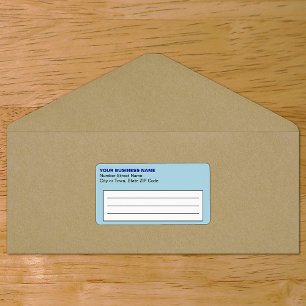 Text Based Light Blue Business Shipping Label