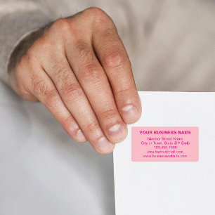 Text Based Monochrome Pink Brand on Address Label