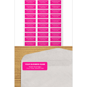 Text-Based Pink Business Return Address Label