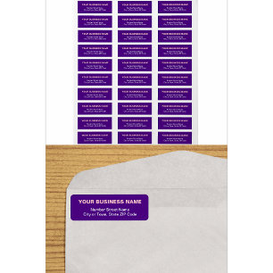 Text-Based Purple Business Return Address Label