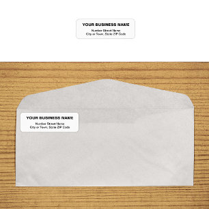 Text Based White Business Return Address Label