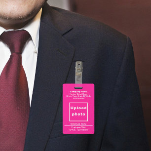 Text-Based With Employee Photo Pink Badge
