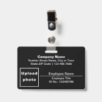 Text Based With Employee Photo Rectangle Black