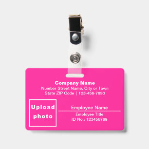 Text Based With Employee Photo Rectangle Pink Badge