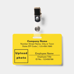 Text Based With Employee Photo Rectangle Yellow Badge