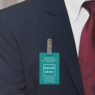 Text Based With Employee Photo Teal Green Badge