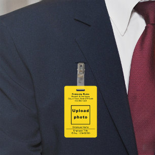 Text Based With Employee Photo Yellow Badge