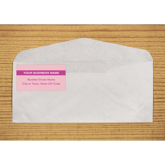 Text Based With Highlight Pink Shipping Label (Plain text pink shipping label with your highlighted business name on envelope)