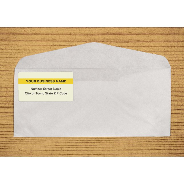 Text Based With Highlight Yellow Shipping Label (Plain text yellow shipping label with your highlighted business name on envelope)