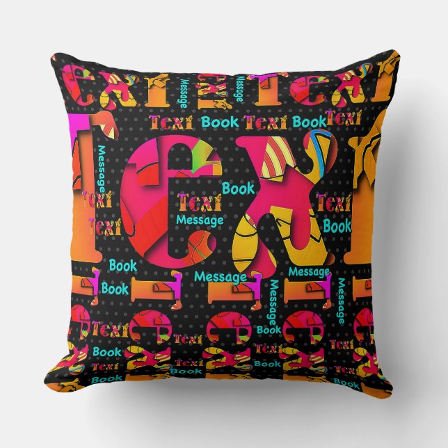 Text Book Text Message Throw Pillow (Front)
