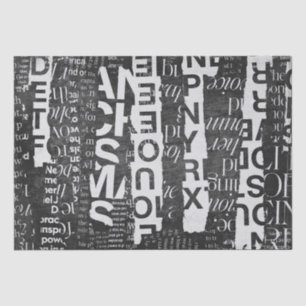 Text Collage Art Decoupage or Tissue Paper