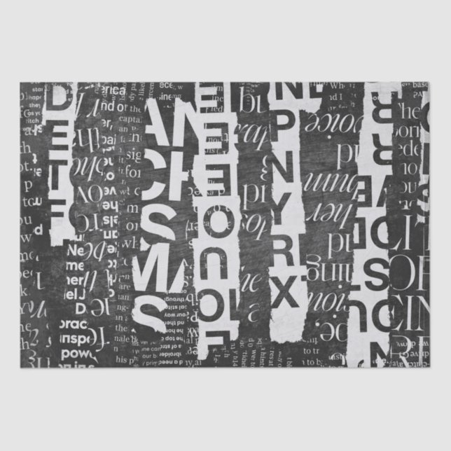 Text Collage Art Decoupage or Tissue Paper (Front)