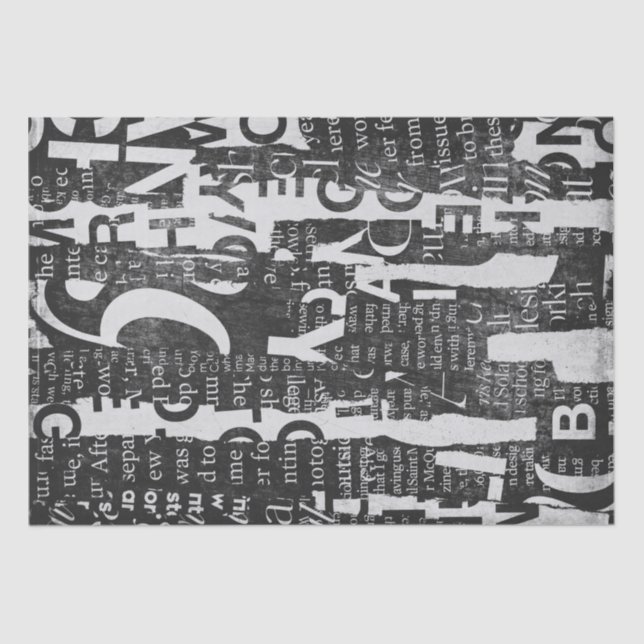 Text Collage Art Decoupage or Tissue Paper (Front)