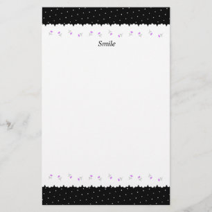 Text Custom Blank & Dot (Black) Letter Paper