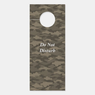 Text Custom (Camo Sepia × Khaki) Door Knob Sign