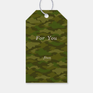 Text Custom Camouflage (Khaki) Gift Tag