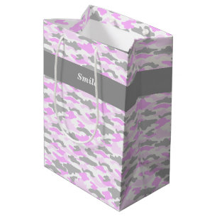 Text Custom Camouflage (Pink) Medium Paper Bag