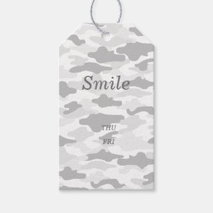 Text Custom Camouflage (White) Gift Tag