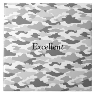 Text Custom Camouflage (White) Tile