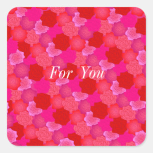 Text Custom Rose (Feminine) Square Sticker