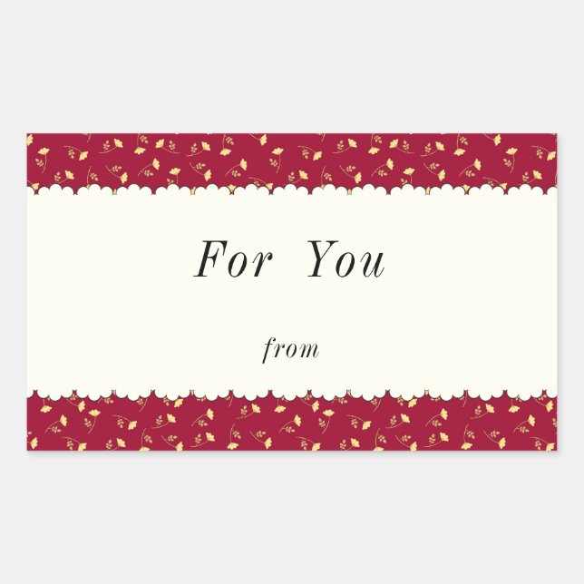 Text Custom Rose (Red) Rectangular Seal (Front)