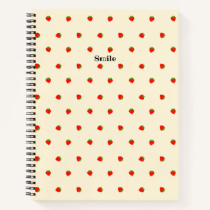 Text Custom Strawberry Notebook