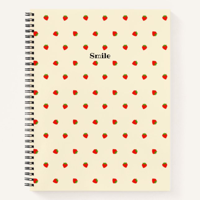 Text Custom Strawberry Notebook (Front)