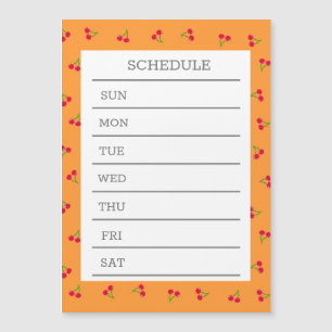 Text Custom Weekly Schedule Cherry (Orange) Magnet
