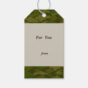 Text Customization Camouflage Khaki Gift Tag