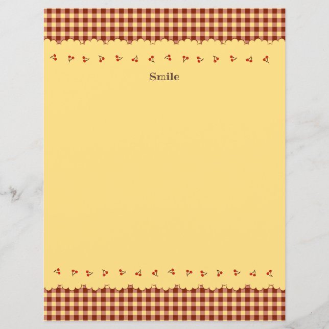 Text Customization Cherry Check Brown (Front)