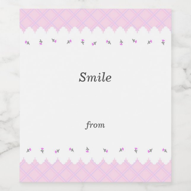 Text Customization Field Bulk Check Pink Hood Labe Wine Label (Single Label)