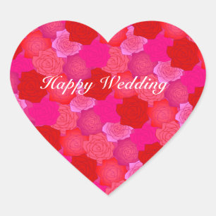 Text Customization Rose Heart Sticker