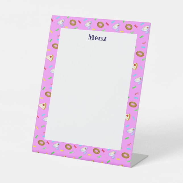 Text Customization SWEETS Pink Pedestal Sign (Front)