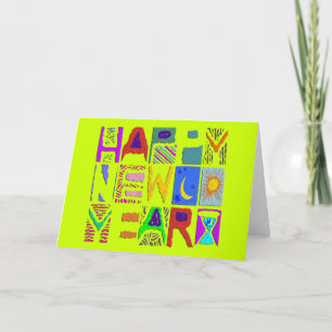Text Design "Happy New Year" + your backgrond Holiday Card