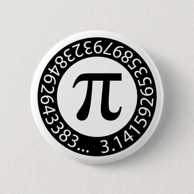 TEXT DESIGN Pi Number  Mathematical symbol 2 Inch Round Button (Front)