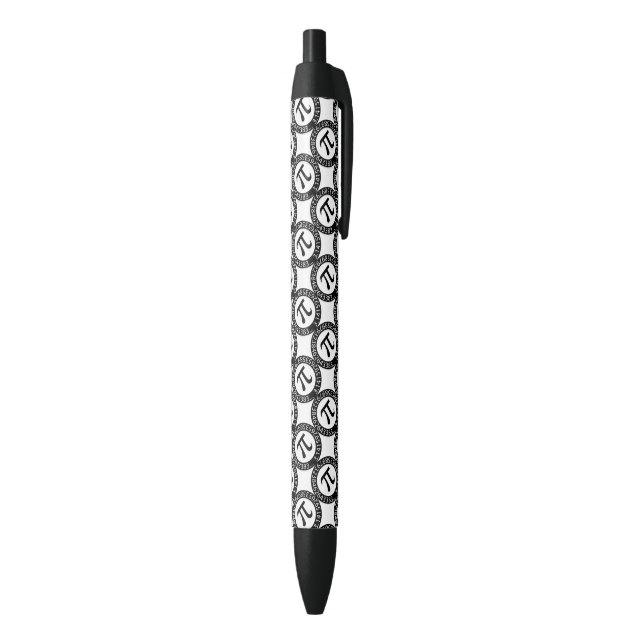 TEXT DESIGN Pi Number  Mathematical symbol Black Ink Pen (Bottom (Vertical))