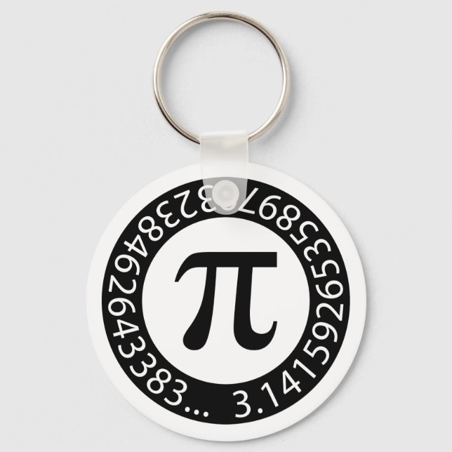 TEXT DESIGN Pi Number  Mathematical symbol Keychain (Front)