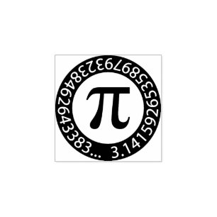 TEXT DESIGN Pi Number  Mathematical symbol Rubber Stamp