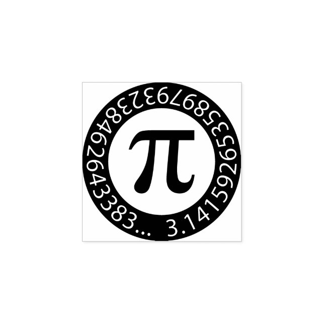 TEXT DESIGN Pi Number  Mathematical symbol Rubber Stamp (Imprint)