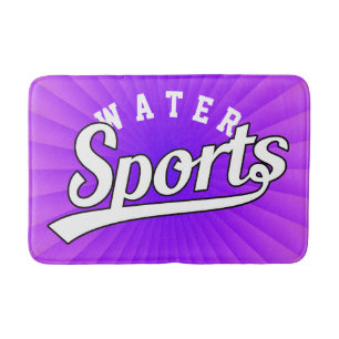 Text Design: SPORTS white + your own text & ideas Bath Mat