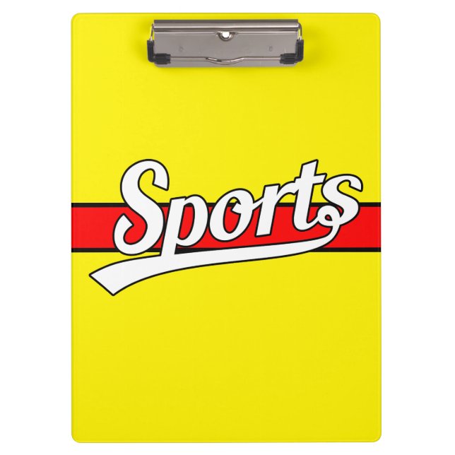 Text Design: SPORTS white + your own text & ideas Clipboard (Front)