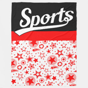 Text Design: SPORTS white + your own text & ideas Fleece Blanket