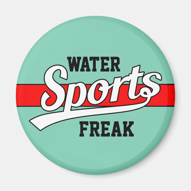 Text Design: SPORTS white + your own text & ideas Magnet (Front)